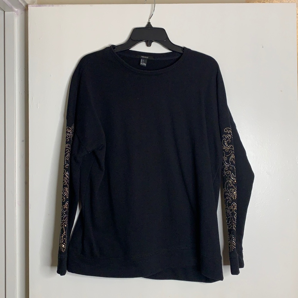 Forever 21 Black Sweater w/ Metal embellishments